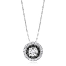 Load image into Gallery viewer, Sterling Silver 1/4 Carat Black and White Diamond  Pendant