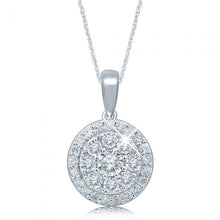 Load image into Gallery viewer, Silver 1/2 Carat Pendant with 32 Brilliant Diamonds