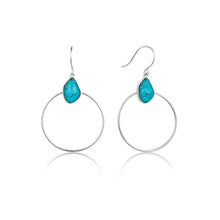 Load image into Gallery viewer, Ania Haie Sterling Silver Turquoise Hoop Earrings