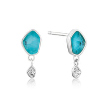 Load image into Gallery viewer, Ania Haie Sterling Silver mineral Turquoise Drop Stud Earrings