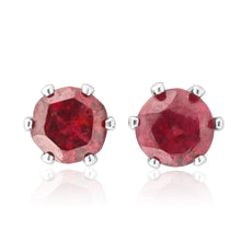 Load image into Gallery viewer, Sterling Silver Garnet 4mm Stud Earrings