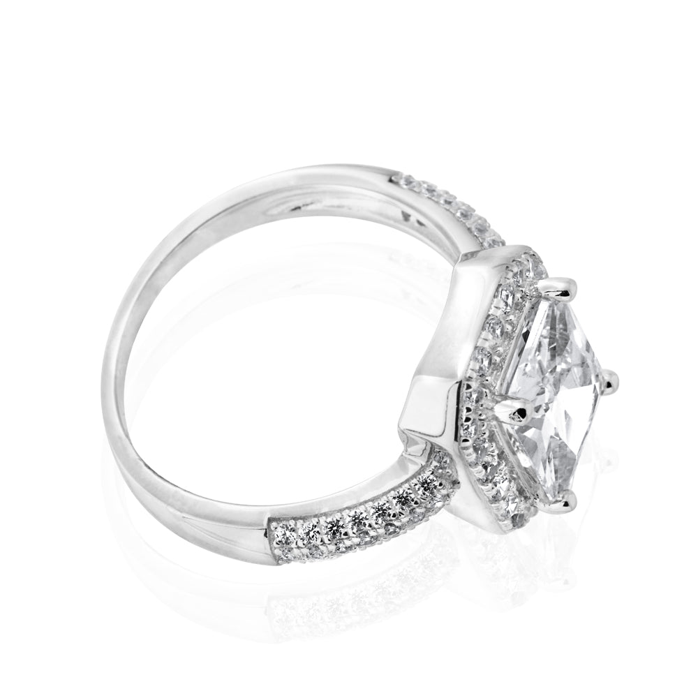 Sterling Silver Cubic Zirconia Stone Ring