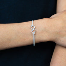 Load image into Gallery viewer, Sterling Silver 19cm Double Strand Infinity Bracelet