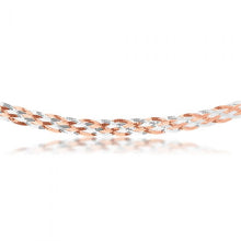 Load image into Gallery viewer, Sterling Silver and Rose Gold Plated 45cm Multi Strand Plait Necklace