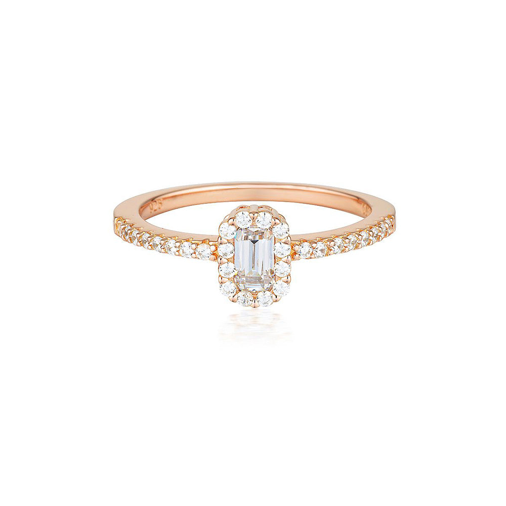 Georgini Rose Gold Plated Sterling Silver Zirconia Paris Ring