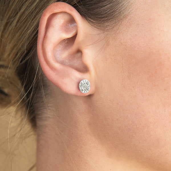 1 carat diamond earrings on deals ear