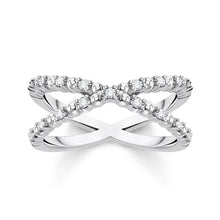 Load image into Gallery viewer, Sterling Silver Thomas Sabo Charm CLub Fine Zirconia Cross Ring