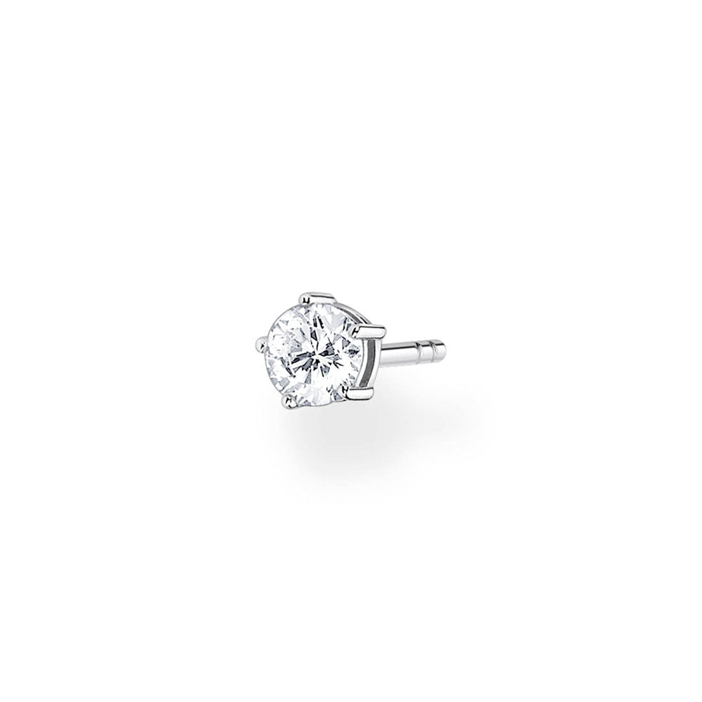 Single Sterling Silver Thomas Sabo Charm Club Large Zirconia Stud * 1 Earring Only*