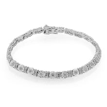 Load image into Gallery viewer, Sterling Silver 1/4 Carat Diamond Fancy 18cm Bracelet