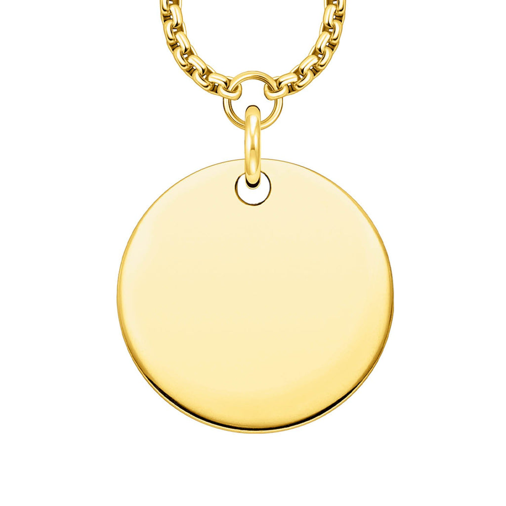 Thomas Sabo Engrav Yellow Gold Plated Sterling Silver Single Disc 40-45cm Chain