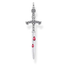 Load image into Gallery viewer, Thomas Sabo Kingdom Sterling Silver Red Droplets Sword Pendant