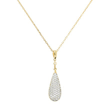 Load image into Gallery viewer, Bronzallure Gold Plated Sterling Silver CZ Tear Drop Pendant On 47cm Chain