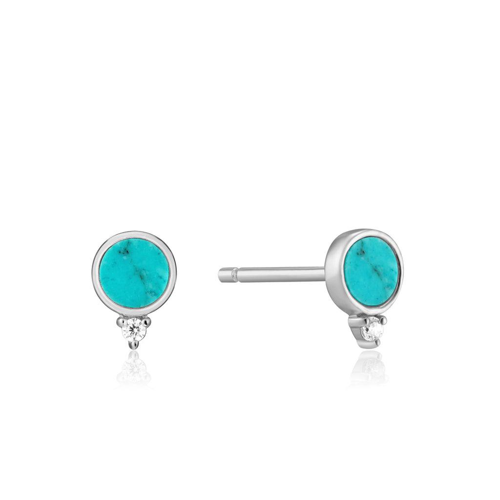 Ania Haie Sterling Silver Hidden Gem Turquoise Stud Earrings