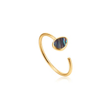 Load image into Gallery viewer, Ania Haie Gold Plated Sterling Silver Tidal Ablone Adjustable Ring