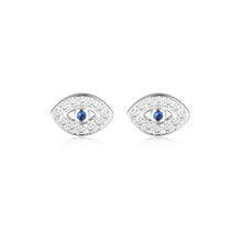 Load image into Gallery viewer, Georgini Rock Star Sterling Silver Blue Evil Eye Stud Earrings