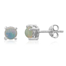 Load image into Gallery viewer, Sterling Silver 5mm Natural Solid Opal Round Studs