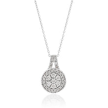 Load image into Gallery viewer, Silver 0.10 Carat Diamond Round Cluster Pendant