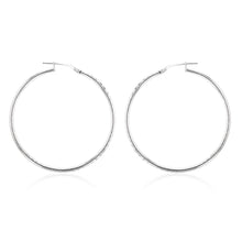 Load image into Gallery viewer, Sterling Silver Diamond Cut 40mm Hoop Earrings