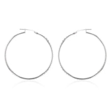 Load image into Gallery viewer, Sterling Silver Diamond Cut 40mm Hoop Earrings