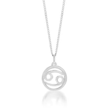 Load image into Gallery viewer, Sterling Silver Round Zodiac/Star Sign Cancer Pendant