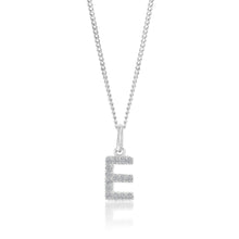 Load image into Gallery viewer, Sterling Silver Cubic Zirconia Initial &quot;E&quot; Pendant