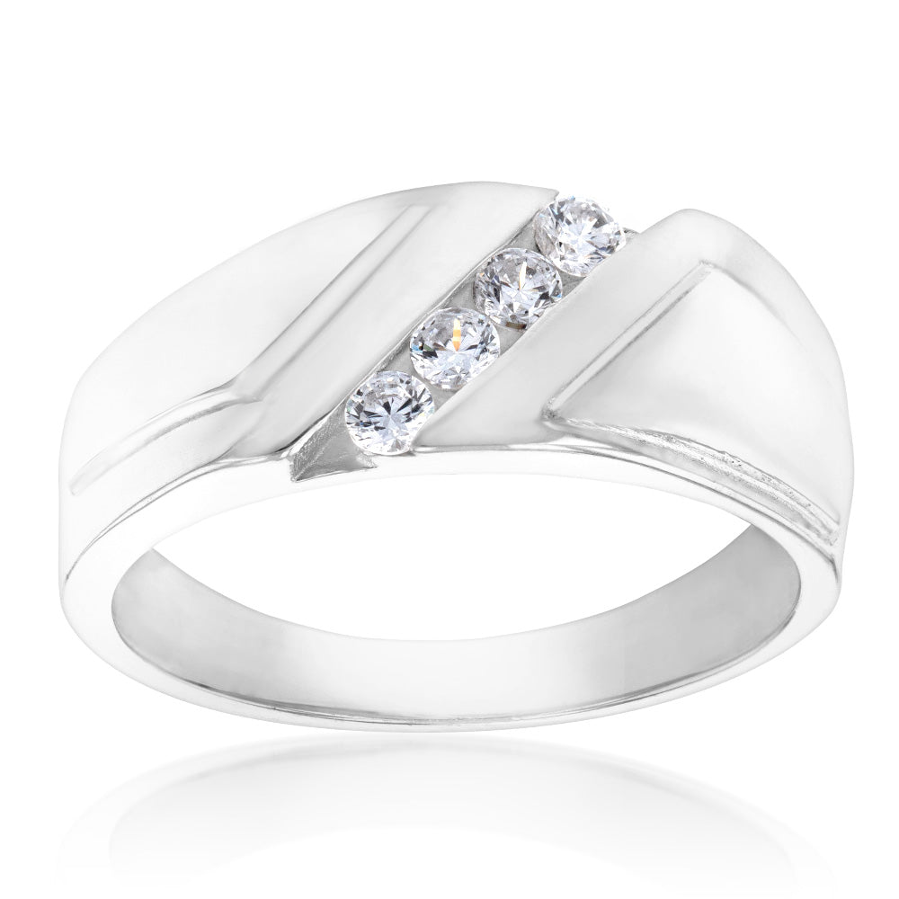 Sterling Silver Cubic Zirconia Fancy Ring