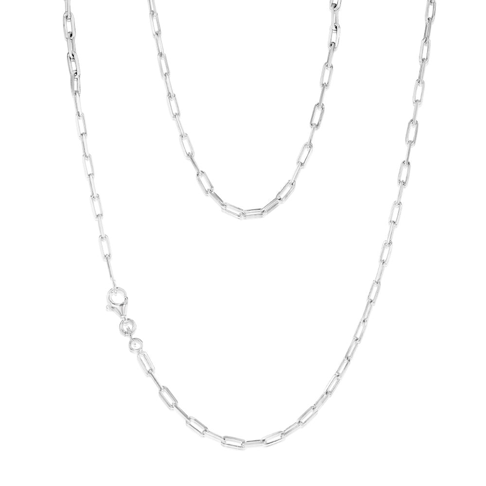 Sterling Silver Paperclip 45cm Chain