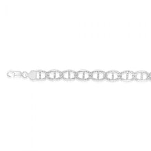 Load image into Gallery viewer, Sterling Silver Anchor Patterned 210 Gauge 19cm Bracelet