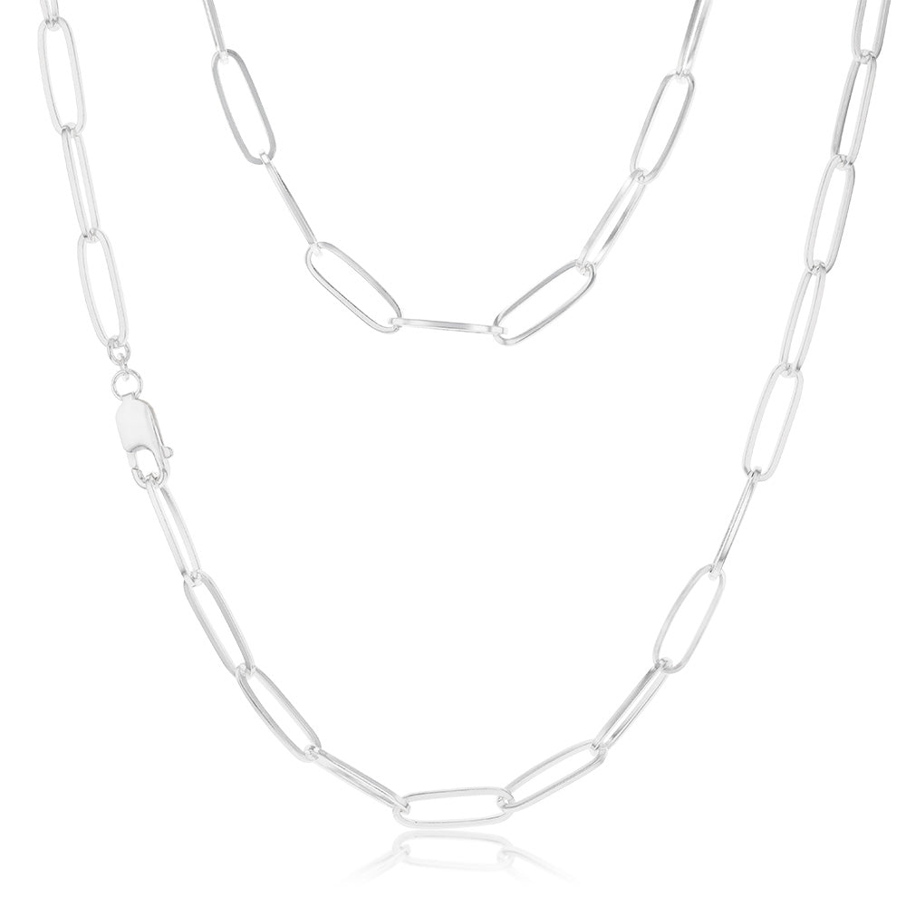 Sterling Silver Paperclip 60cm Chain