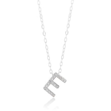 Load image into Gallery viewer, Sterling Silver Cubic Zirconia Initial &quot;E&quot; Pendant On 39+3cm Chain