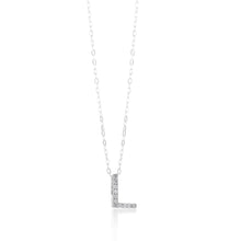 Load image into Gallery viewer, Sterling Silver Cubic Zirconia Initial &quot;L&quot; Pendant on 39+3cm Chain