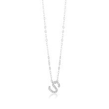 Load image into Gallery viewer, Sterling Silver Cubic Zirconia Initial &quot;S&quot; Pendant On 39+3cm Chain