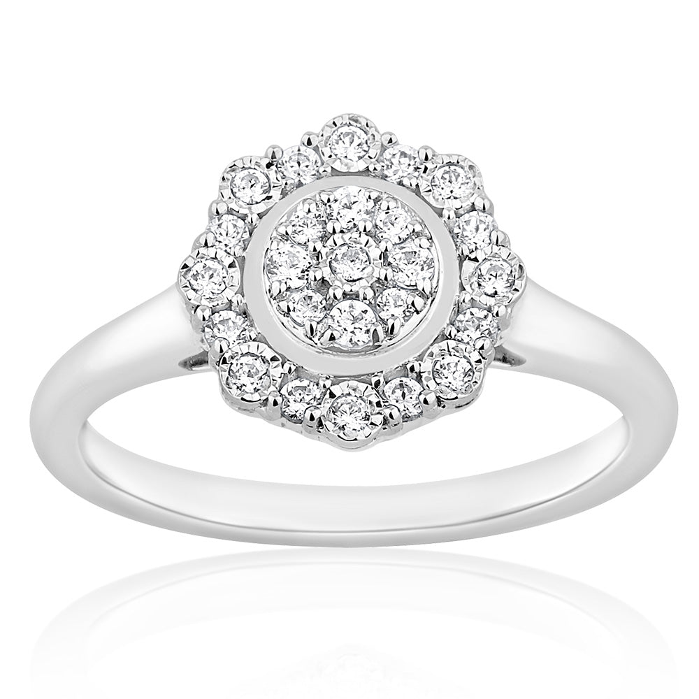 Sterling Silver 1/4 Carat Diamond Ring