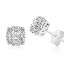 Load image into Gallery viewer, Sterling Silver 1/3 Carat Diamond Pendant Earring and Ring Set