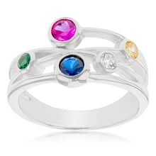 Load image into Gallery viewer, Sterling Silver Multicolour Fancy Ring