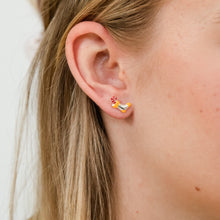 Load image into Gallery viewer, Sterling Silver Christmas Socks With Candy Stud Earrings