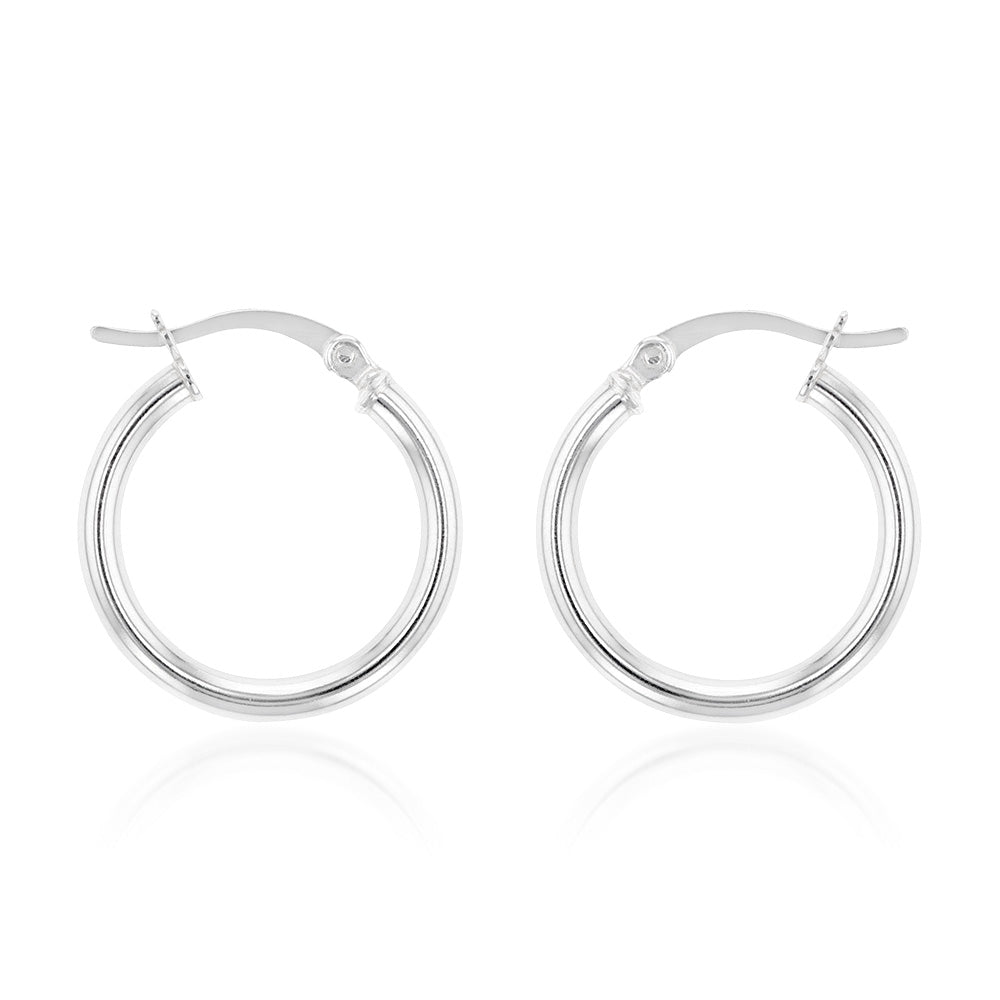 Sterling Silver Plain 20mm Hoop Earrings