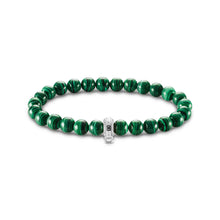Load image into Gallery viewer, Thomas Sabo Sterling Silver Charm Club Green alachite Pearl 19cm Bracelet