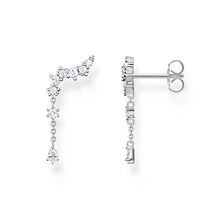 Load image into Gallery viewer, Thomas Sabo Sterling Silver Charm Club Snow Crystal CZ Ear Climbers Earrings