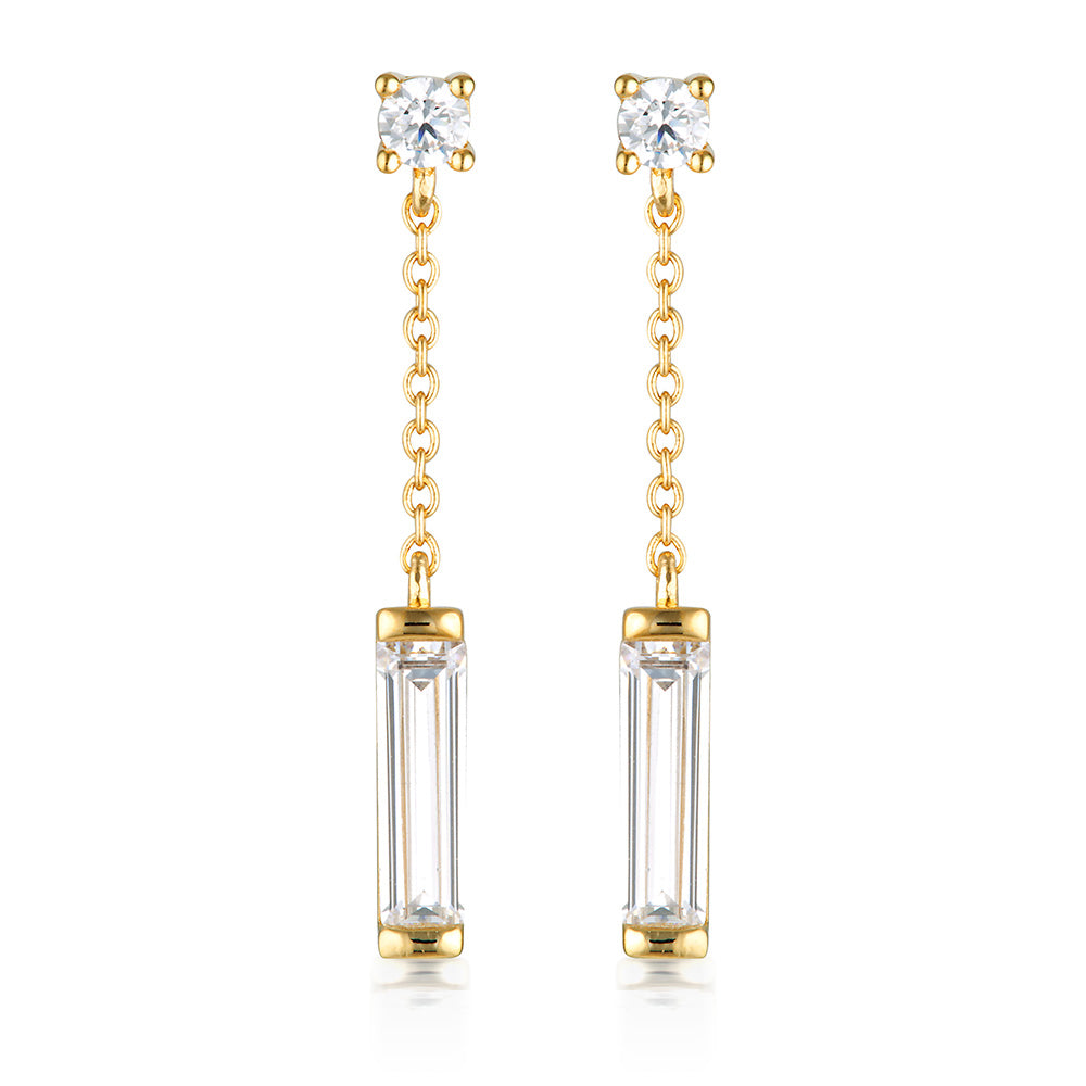 Georgini The Layered Edit Gold Plated Sterling Silver Tlieta Drop Earrings