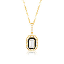 Load image into Gallery viewer, Georgini Reflection Gold Plated Sterling Silver + Black Retrospect Pendant With Chain