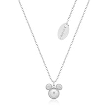 Load image into Gallery viewer, Disney Rhodium Plated Sterling Silver Mickey Mouse Pearl Pendant On Chain