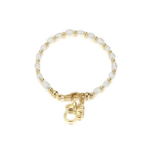 Load image into Gallery viewer, Disney Gold Plated Sterling Silver Minnie Fresh Water Pearl 19cm Bracelet