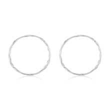 Load image into Gallery viewer, Sterling Silver Facet 25mm Sleeper Earrings