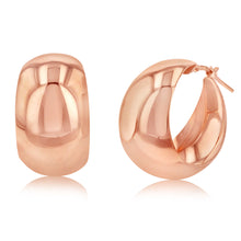 Load image into Gallery viewer, Sterling Silver Broad Pink Plated 20mm Hoop Earrings