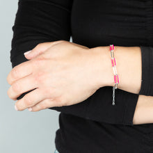 Load image into Gallery viewer, Sterling Silver Pink Enamel Fancy 19cm Bracelet