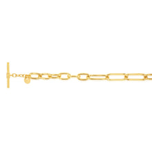 Load image into Gallery viewer, Sterling Silver Gold Plated Belcher Links T Bar Clasp 19cm Bracelet