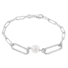 Load image into Gallery viewer, Sterling Silver Ball &amp; Large Links 19cm Bracelet