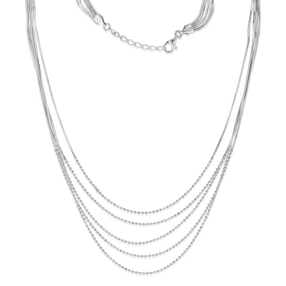 Multilayer store silver necklace