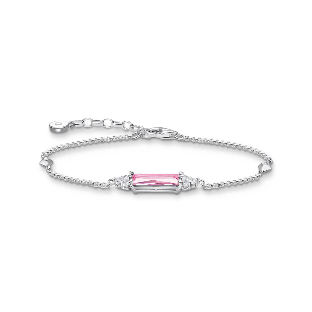 Thomas Sabo Sterling Silver Heritage Pink CZ 16-19cm Bracelet